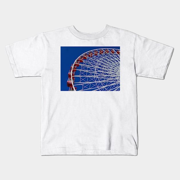 Red, White & Blue Wheel Kids T-Shirt by bgaynor